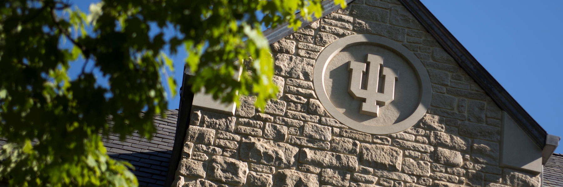 IU logo on limestone building