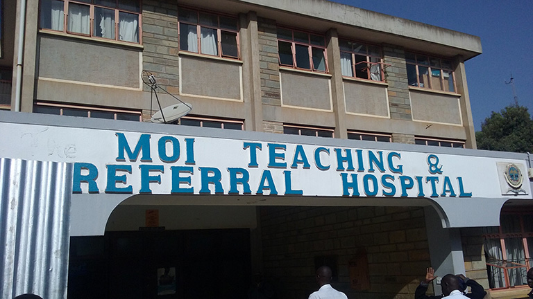 The front of Moi Teaching Hospital